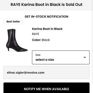 Sold Out Raye Karina Boot in black Woemns sz 7